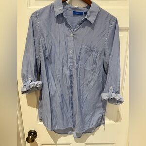 Apt. 9 Blue Pinstripe Tunic Top